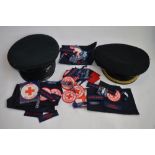 2 British Army caps, one from The Rifles with cap badge, size 7 and an eighth/58 by Patey of