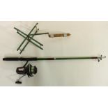 Boys Toyz 165 rod with attached Daiwa reel together with a vintage line reel