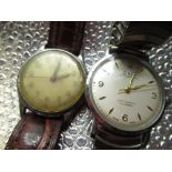 1950 Oris chrome plated hand wound wrist watch, screw off back stamped Oris Watch Company,