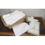 Collection of table linen incl. edged tablecloths, Belgian cotton & linen table set, other lace