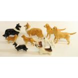 Beswick Dog models to incl. two Wendover Retrievers, Comical Dachsund, small Dalmation, two small