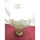 Contemporary ceramic table lamp with urn shaped base in cream and gold finish, H65cm
