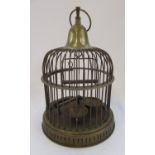 Brass wirework domed top bird cage H33cm and a Vintage Imperial typewriter, (2)