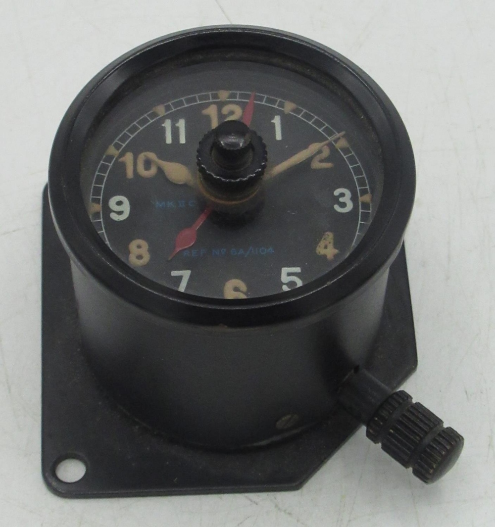Air Ministry Mk IIC 8 day aircraft clock, dial No. 6A/1104, body numbered X32870/2, Air Ministry