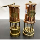 Two reproduction Miners lamps