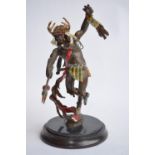 A Franklin Mint "Spirit Of The Crow", cast solid bronze figure of a native American Indian. Sculpted