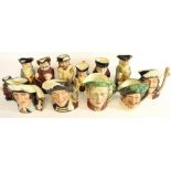 Collection of Royal Doulton large size character and toby jugs (12)