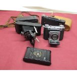 Ensign no.3 carbine folding camera with F8.5 lens, Kodak vest pocket folding camera, Kodak SIX20