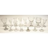Collection of Georgian and later drinking glasses incl. various ales, three folded foot, faceted