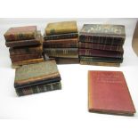 Collection of leather and vintage bound books and volumes inc. The London Magazine volumes in half-