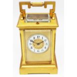 The Grange Goathland - C19th French brass cased Carriage clock, bevelled glass panels with beaded