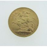 Queen Victoria gold sovereign, 1890, 8.0g