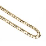 9ct yellow gold flat link curb chain necklace, stamped 375, L48cm, 42.2g