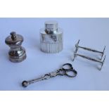 Collection of Geo.111 and later hallmarked silver to include: Victorian silver tea caddy with reeded