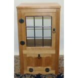 Brian Haw (former Mouseman carver) Yorkshire Oak - Entertainment type cabinet with hinged lead