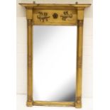 The Grange Goathland - Regency giltwood wall mirror, upright rectangular plate with anthemion frieze