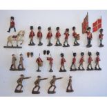 The Grange Goathland - Collection of 22 Elastolin vintage toy soldier figures including 16 Guardsmen