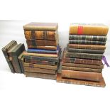 Collection of leather bound and vintage books inc. Fox-Davies(Arthur Charles) Armorial Families, T.