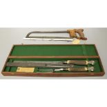 The Grange Goathland - Victorian antler handled Sheffield steel carving knife and fork, the