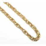 9ct yellow gold chain link necklace, stamped 9ct, L47cm, 19.9g
