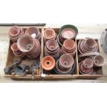 The Grange Goathland - Large collection of various terracotta pots, and potting shed tools including
