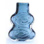 Whitefriars 'Cello' 9675 textured glass vase in Indigo colourway as designed by Geoffrey Baxter