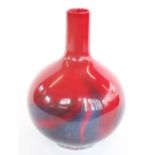 Royal Doulton veined flambe vase, shape 1618. H24cm