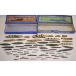 The Grange Goathland - Collection of vintage Meccano small scale cast alloy ship models with boxes