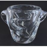 Mid C20th Sevres Art Glass vase of free form organic shape, H15cm