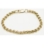 9ct yellow gold belcher chain bracelet, stamped 375, L21cm, 23.3g