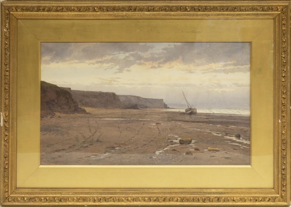 The Grange Goathland - John McDougal (British Active 1877- Circa 1941); Beached fishing vessel on