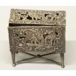 The Grange, Goathland - Continental silver hallmarked miniature dropleaf table with hinged top,