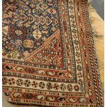 Caucasian multicoloured rug, field with geometric medallions and stylised foliage, in multi