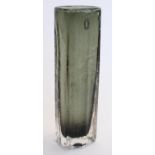 Whitefriars 'Cucumber' 9679 textured glass vase in willow colourway as designed by Geoffrey Baxter