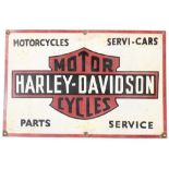 Harley Davidson Motorcycles steel pressed enamel sign, 38cm x 59cm