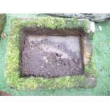 The Grange Goathland - Small stone trough, with central drainage hole (damage to one end), 54cm x