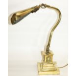 WITHDRAWN - C20th Banker's type brass desk lamp with adjustable shade Rd No.684366