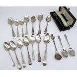 Collection of hallmarked Sterling silver teaspoons by various makers, 6.88ozt