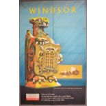 Vintage British Railways 'Visit Windsor' advertising poster by Bromfield. Displayed at Whitby