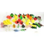 Collection of Murano style glass fruit ornaments
