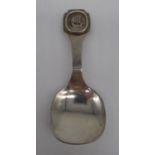 Mid Century Irish Hallmarked Sterling silver caddy spoon with ship detail to handle, Kilkenny ,