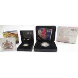 Royal Mint 'The Britannia' 2016 UK One Ounce Silver Proof Coin, and a Royal Mint 'A Heraldic