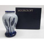 Moorcroft Florian 'Grape Hyacinth' pattern vase, marked 'MOORCROFT MADE IN ENGLAND '2004', H10cm,