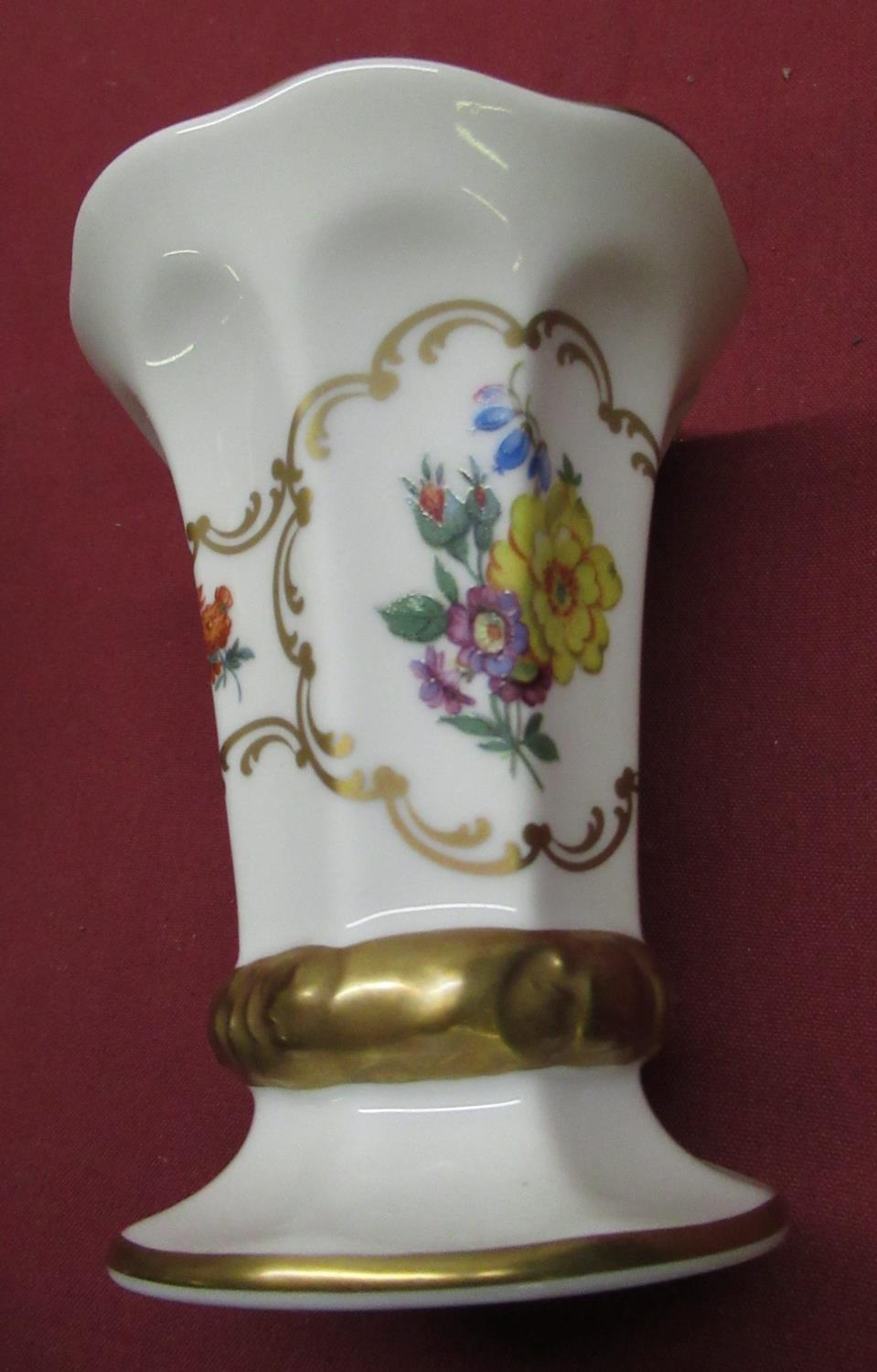 Yettau Bavaria oval pedestal bowl and cover, H22cm and a similar vase both, H12cm both decorated - Image 3 of 4