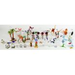Collection of Murano and other small fine glass animal and other figurines to include Mariachi band