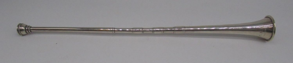 Geo. V hallmarked Sterling silver hunting horn by Sampson Mordan & Co Ltd, Chester, 1916, with