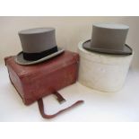 Lock & Co. grey Top hat, size 71/8 58, in Lock & Co. box and a Woodrow of Piccadilly grey Top hat,