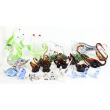 Collection Murano and other glass animal figurines, tallest H26cm