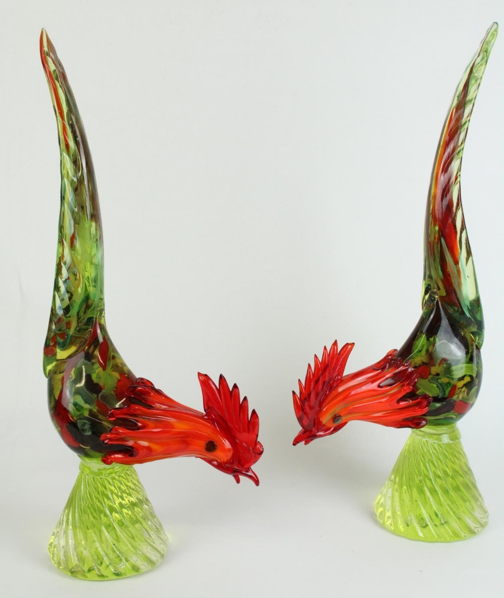 Selection of Murano and other glass cockerel, duck and bird figures, tallest H48cm - Image 2 of 2