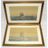 Phil Osment (British, 1861- 1947); pair of watercolours 'Off Welsh Coast' and 'L'Pool Bay',